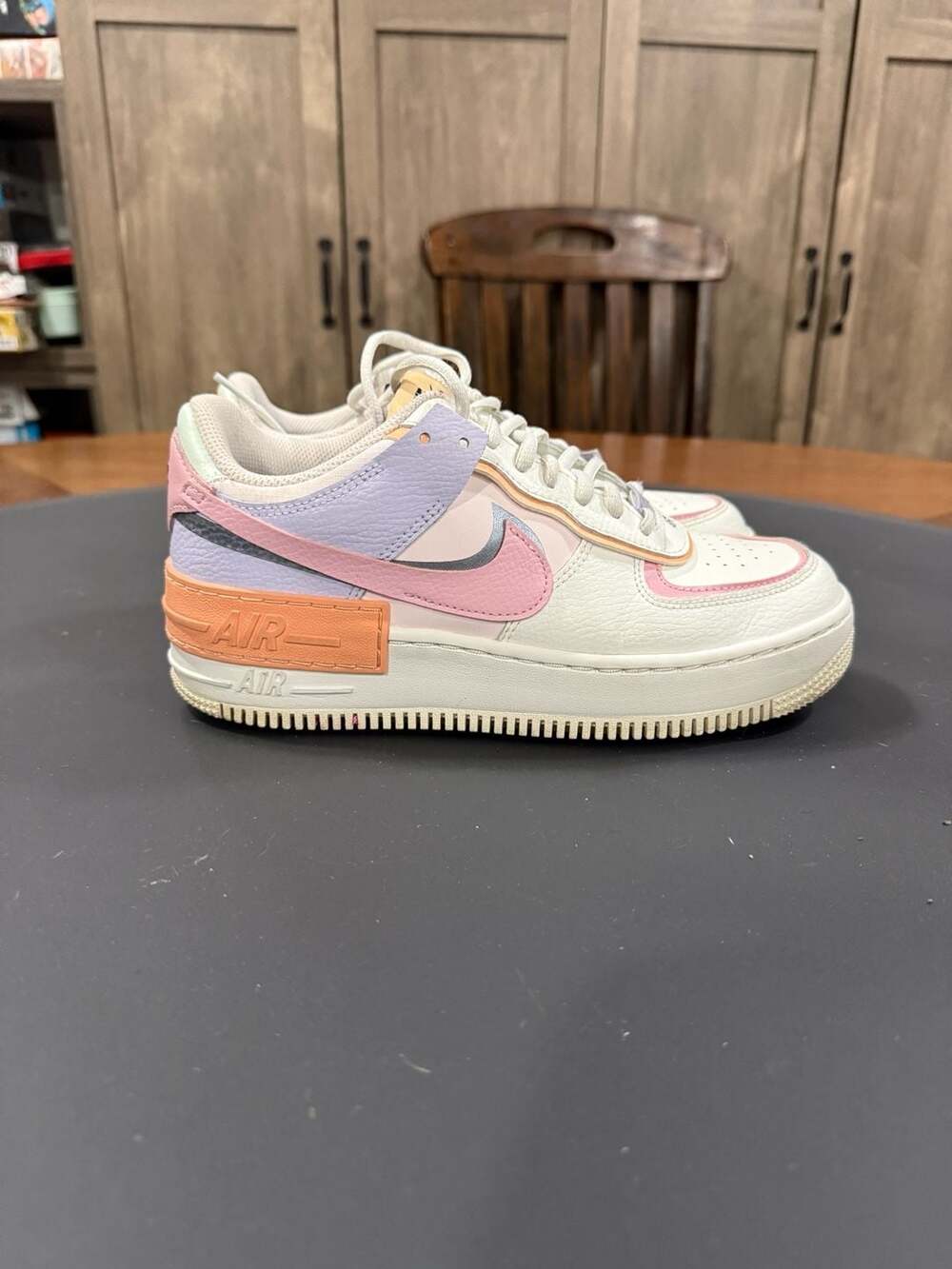 Nike Air Force 1 Shadow Size 8 Pastel Pink Glaze Orange Chalk